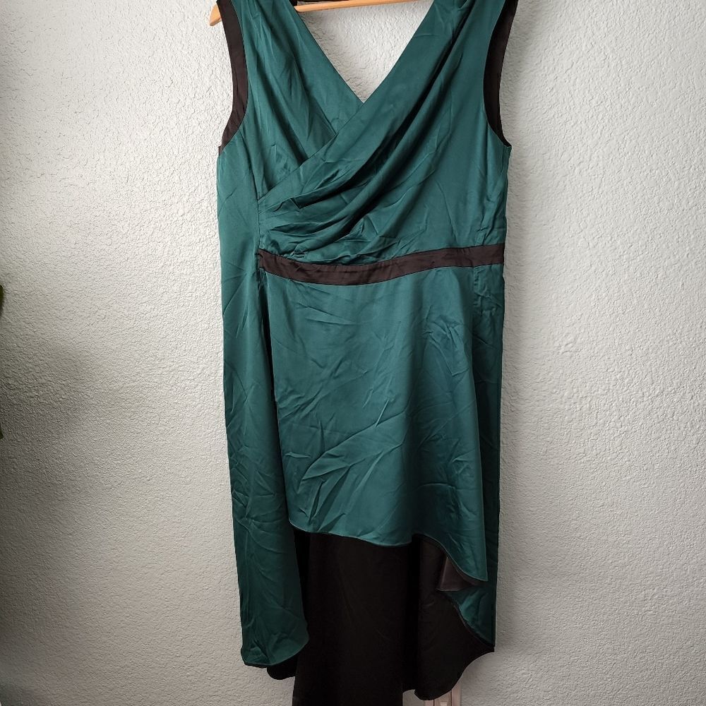 Rora Indigo two side high low sleeveless green black reversible! midi dress